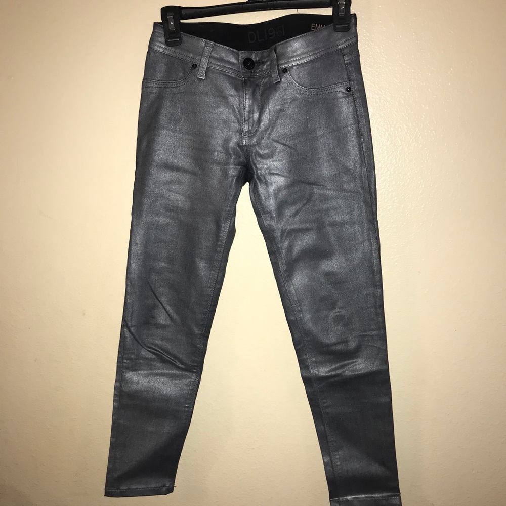 dl1961 Emma jean Leggings Metallic Gray Sz 25